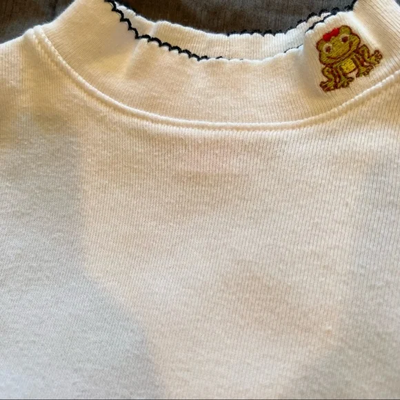 Vintage Bonnie Baby Frog Dress Set Size 24M Plaid Bow Preppy Mock Turtleneck - Picture 6 of 16